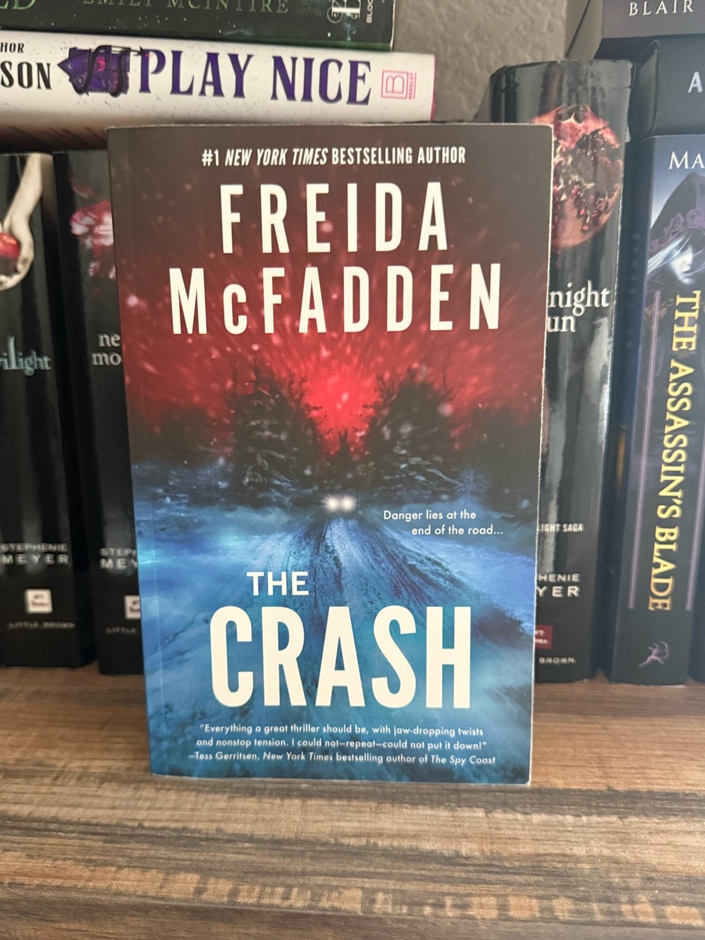 Freida McFadden "The Crash" Paperback - Red & Blue Cover